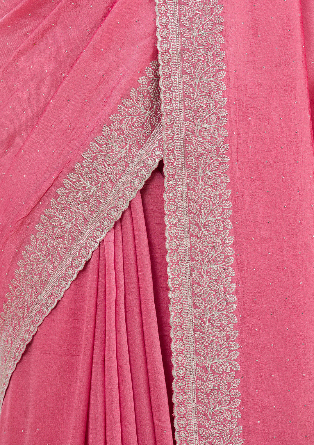 Onion Pink Zariwork Soft Silk Saree - View 4