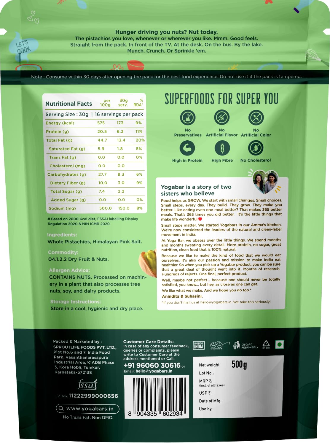 1kg Yogabar Premium Pista Crunchy Pistachios|Tasty & Healthy Nuts Dry Fruits|Rich in Protein, Fibre, Gluten Free & Low Calories|Healthy Snacks|Dry Fruit Gift Pack - View 4