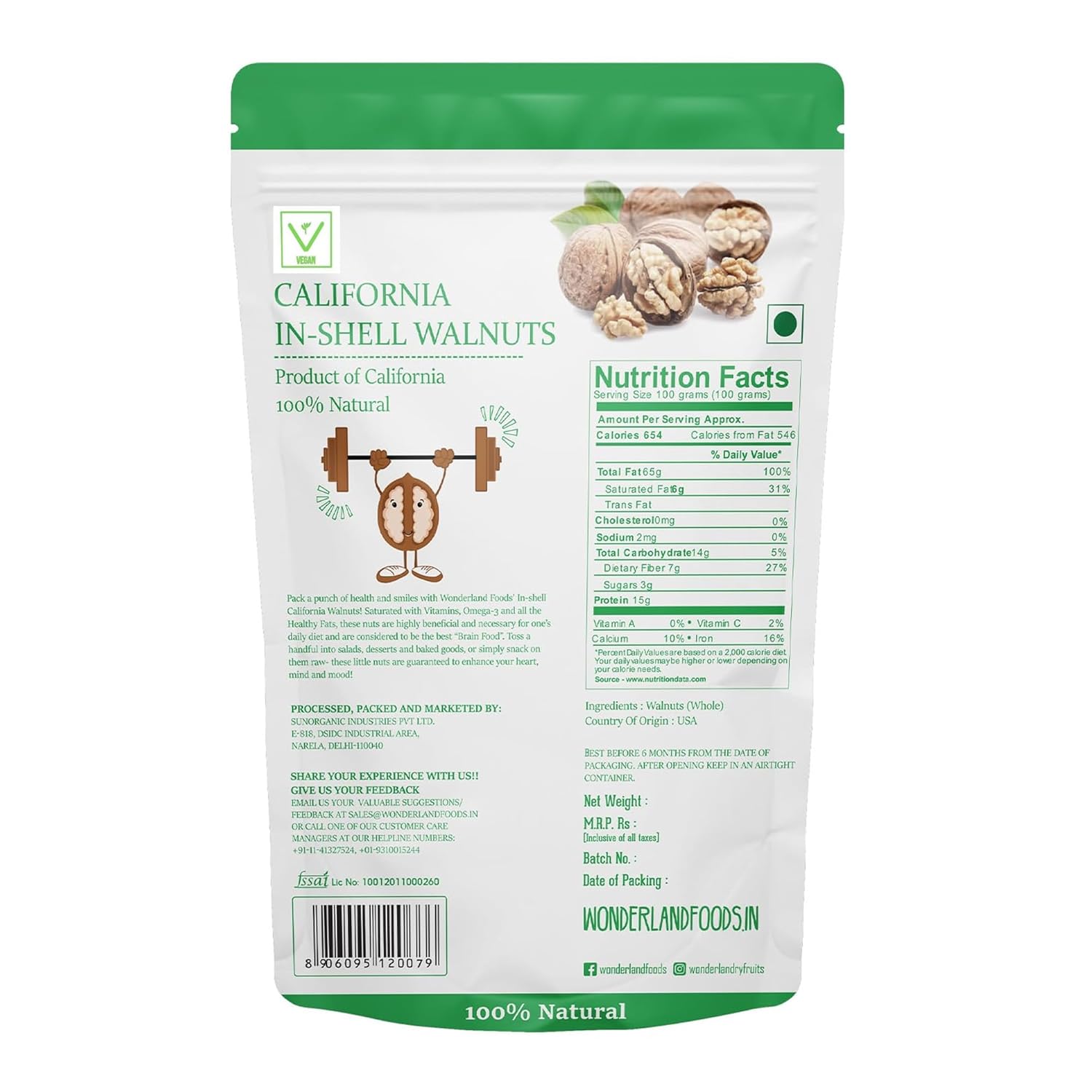 Kashmir Walnuts with Shell ? 1kg | Fresh, Natural & Unprocessed Dry Fruits | Rich in Omega-3 | Boosts Brain & Heart Health - View 2