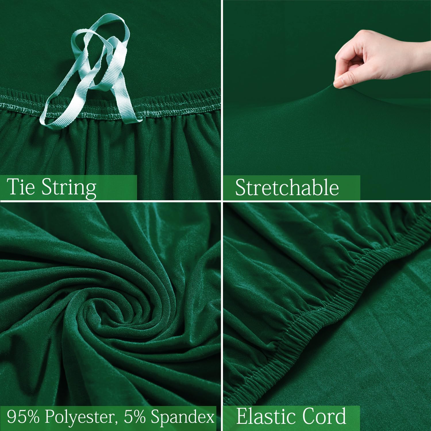 HOKIPO Printed 5 Seater Fully Covered Sofa Cover in 3 Seater and 2 Seater Configuration, Bottle Green (AR-4278-E25  AR-4279-E25) - View 5