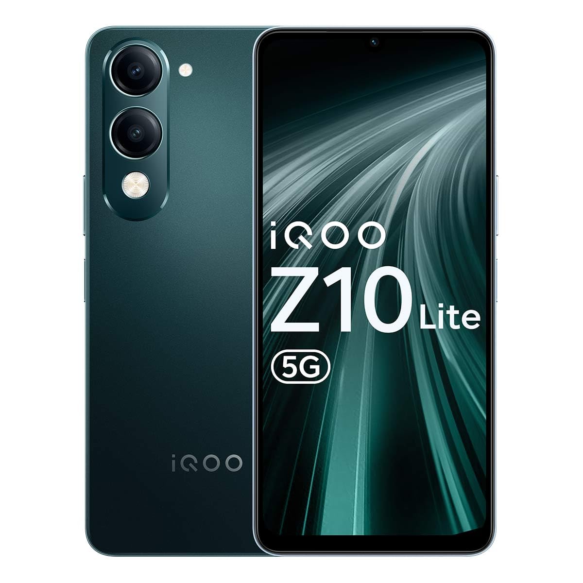 iQOO Z10 Lite 5G (Cyber Green, 6GB RAM, 128GB Storage) | 6000 mAh Battery | Dimensity 6300 5G Processor with 433K* AnTuTu Score | IP64 Rated & Military Grade Shock-Resistance*