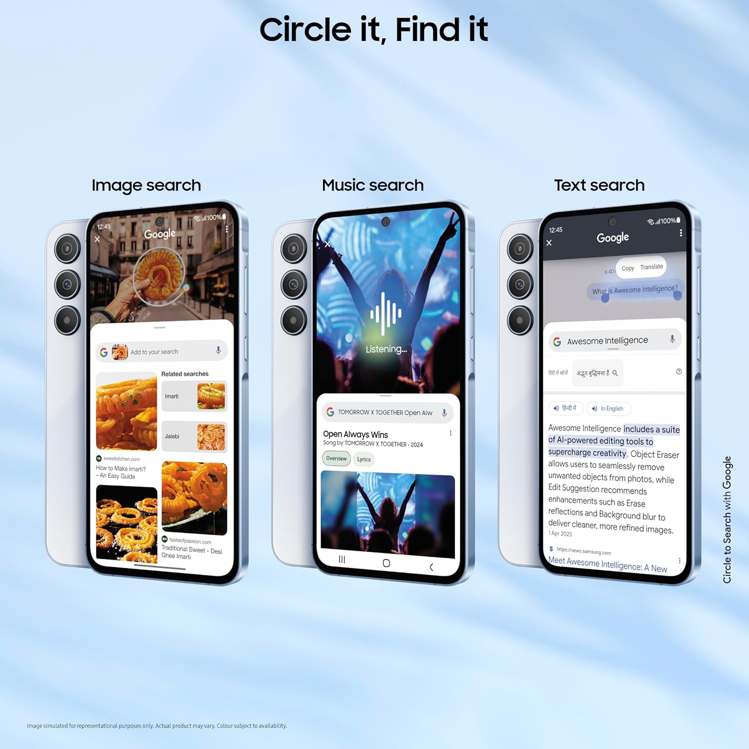 Samsung Galaxy A55 5G (Awesome Iceblue, 8GB RAM, 256GB Storage) | AI | Metal Frame | 50 MP Main Camera (OIS) | Super HDR Video| Nightography | IP67 | Corning Gorilla Glass Victus | sAMOLED Display - View 3