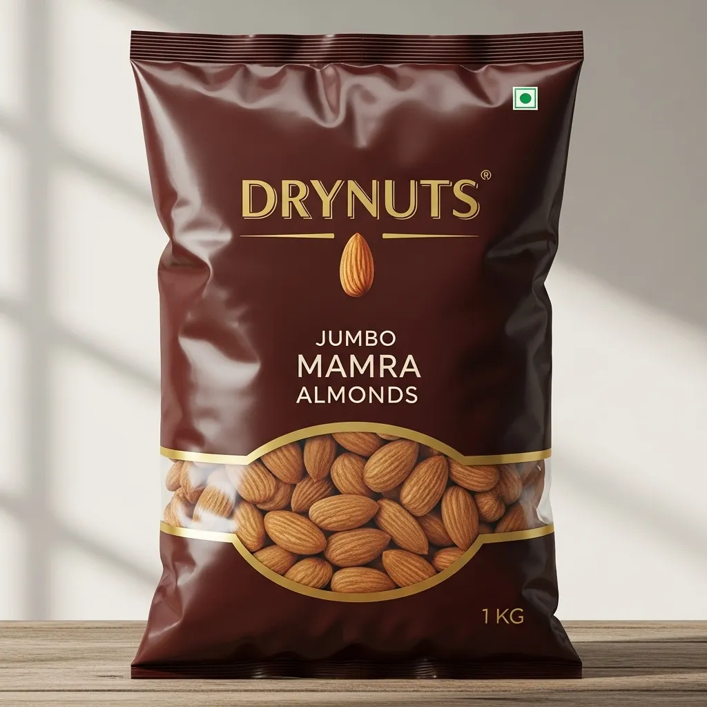 DRYNUTS Jumbo Mamra Almonds - 1 KG | Premium & Raw Mamra Badam | Rich in Healthy Oils & Nutrients | The King of Almonds